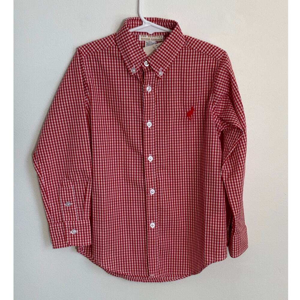 The‎ Beaufort Bonnet Company Dean's List Dress Shirt Red Gingham size 5